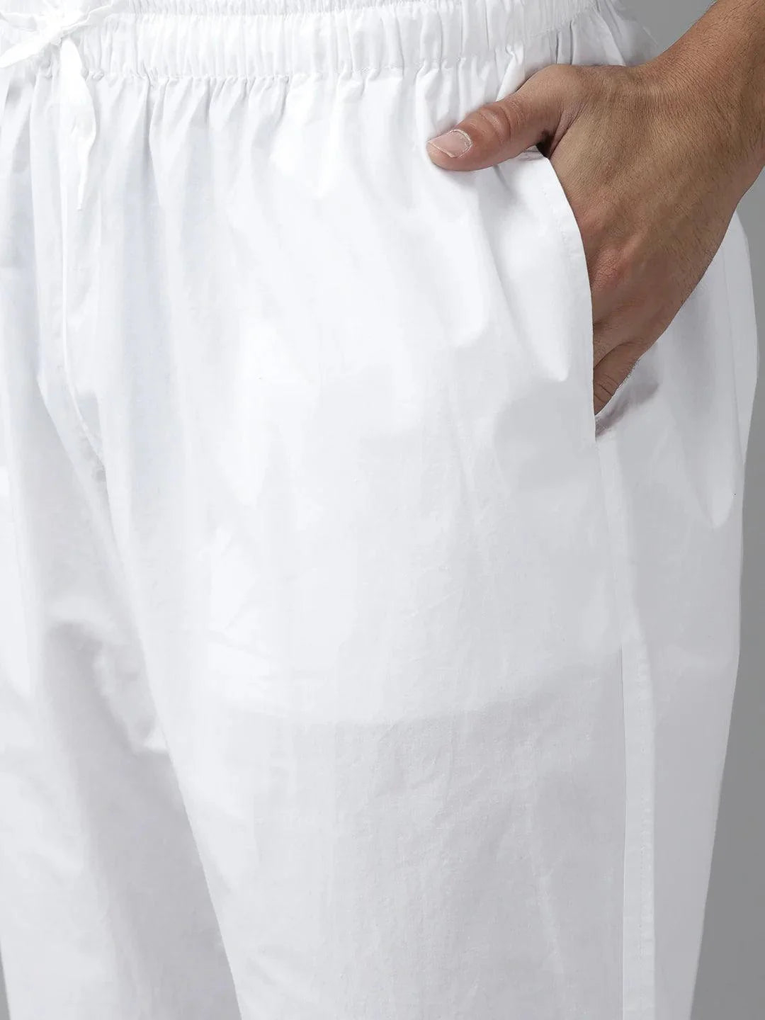 Fabmade Men Peach Cotton Linen Kurta Pyjama
