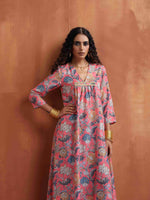 Thumbnail for trueBrowns Orange Print A-line Kurta Set - Distacart