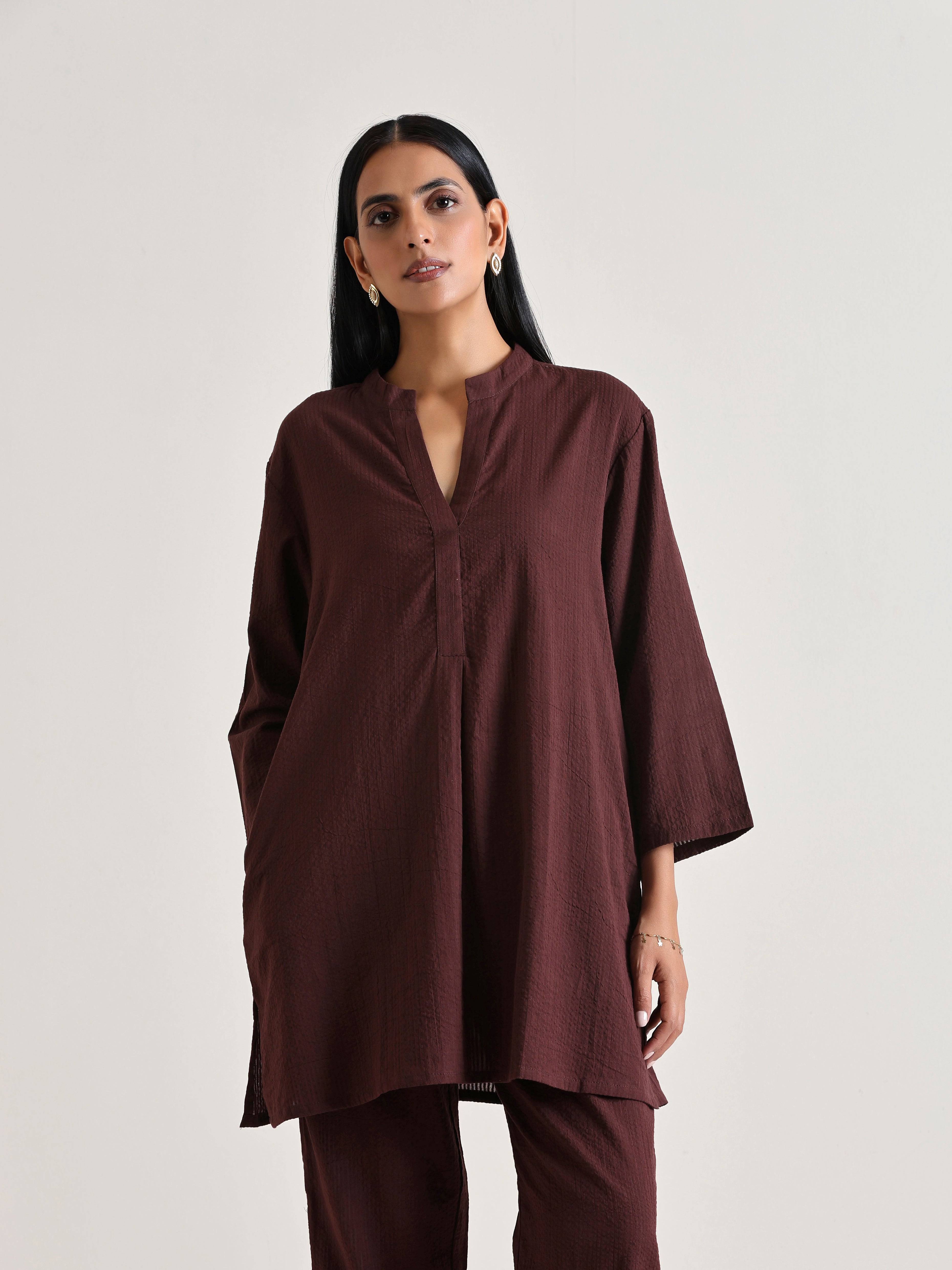 trueBrowns Cola Brown Relaxed Fit Co-Ord Set - Distacart