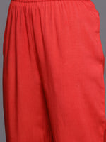Thumbnail for Varanga Women Red Floral Printed Anarkali Kurta Paired With Tonal Bottom And Dupatta - Distacart