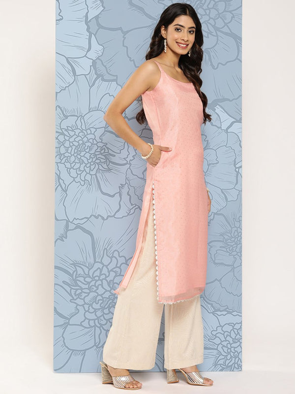 Ahalyaa Polka Dot Printed Organza Kurta - Distacart