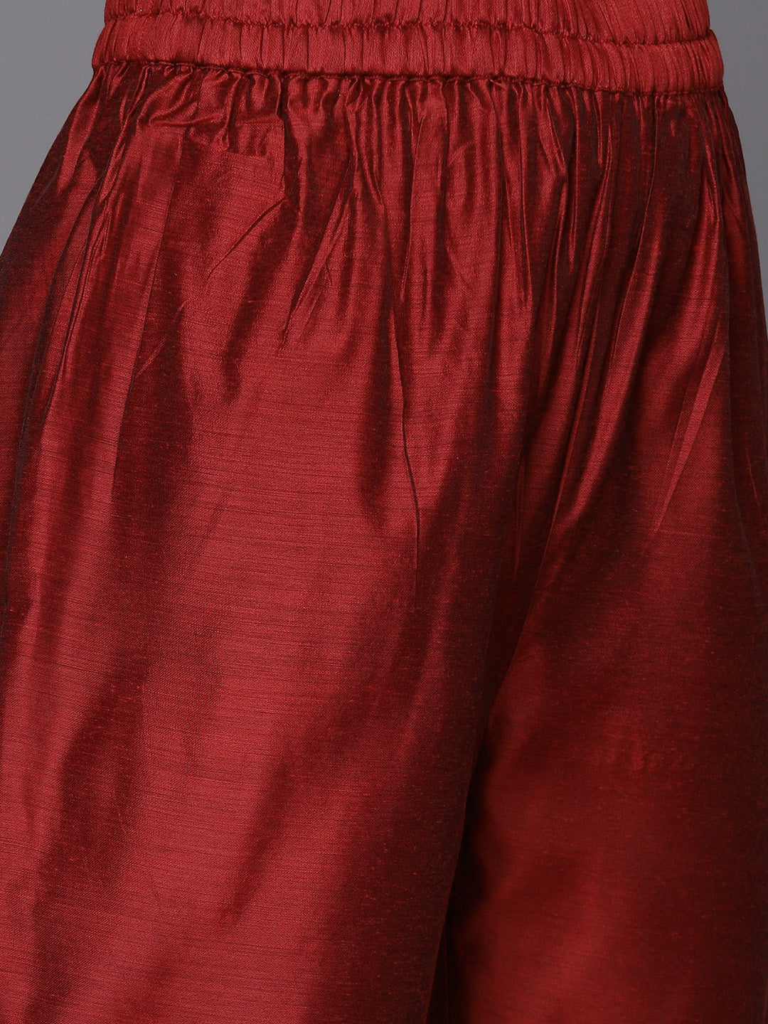 Varanga Red Embroidered Kurta With Tonal Trouser And Printed Dupattta - Distacart