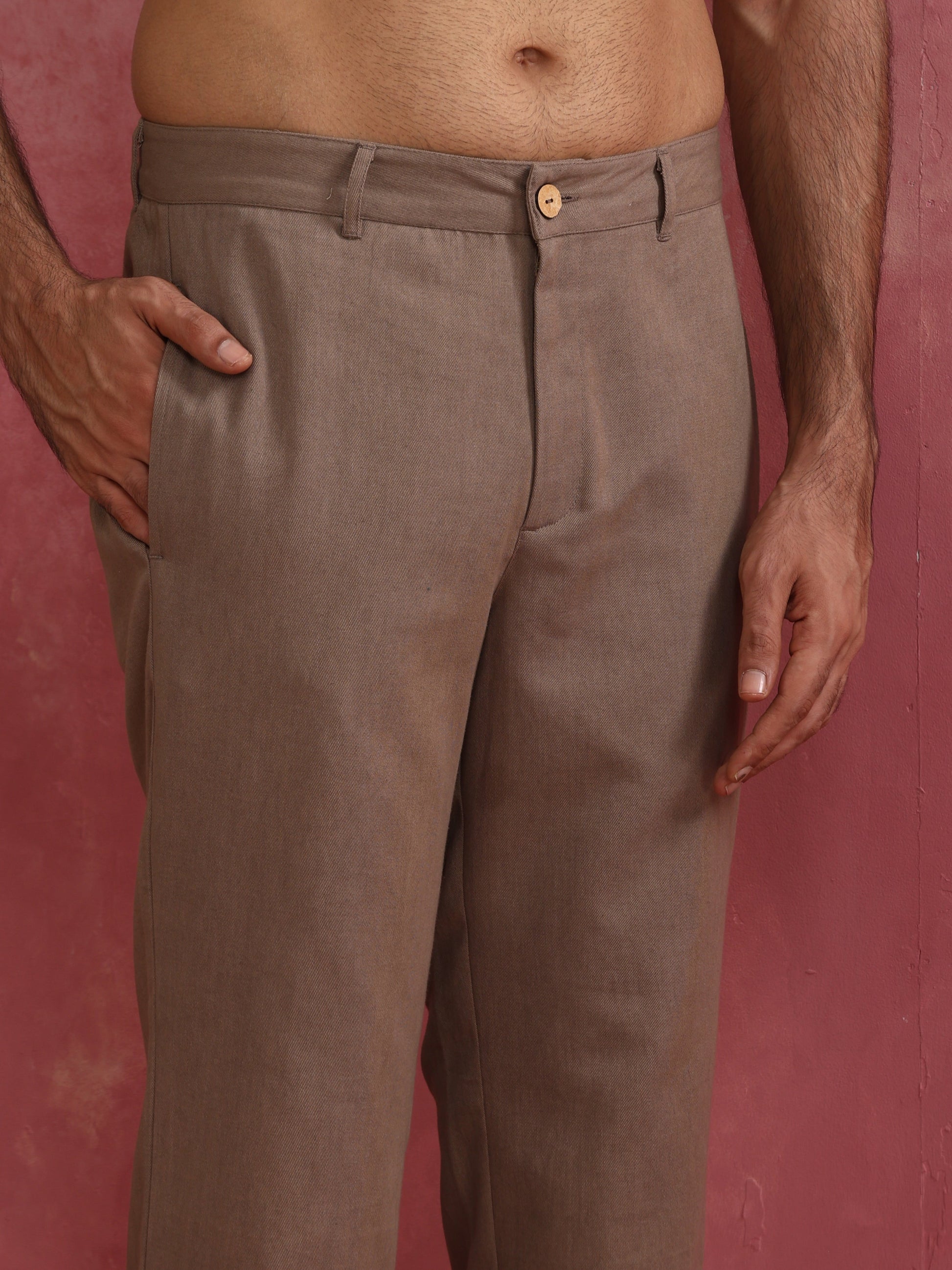 trueBrowns Men's Grey Cotton Twill Pants - Distacart