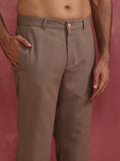 trueBrowns Men's Grey Cotton Twill Pants - Distacart