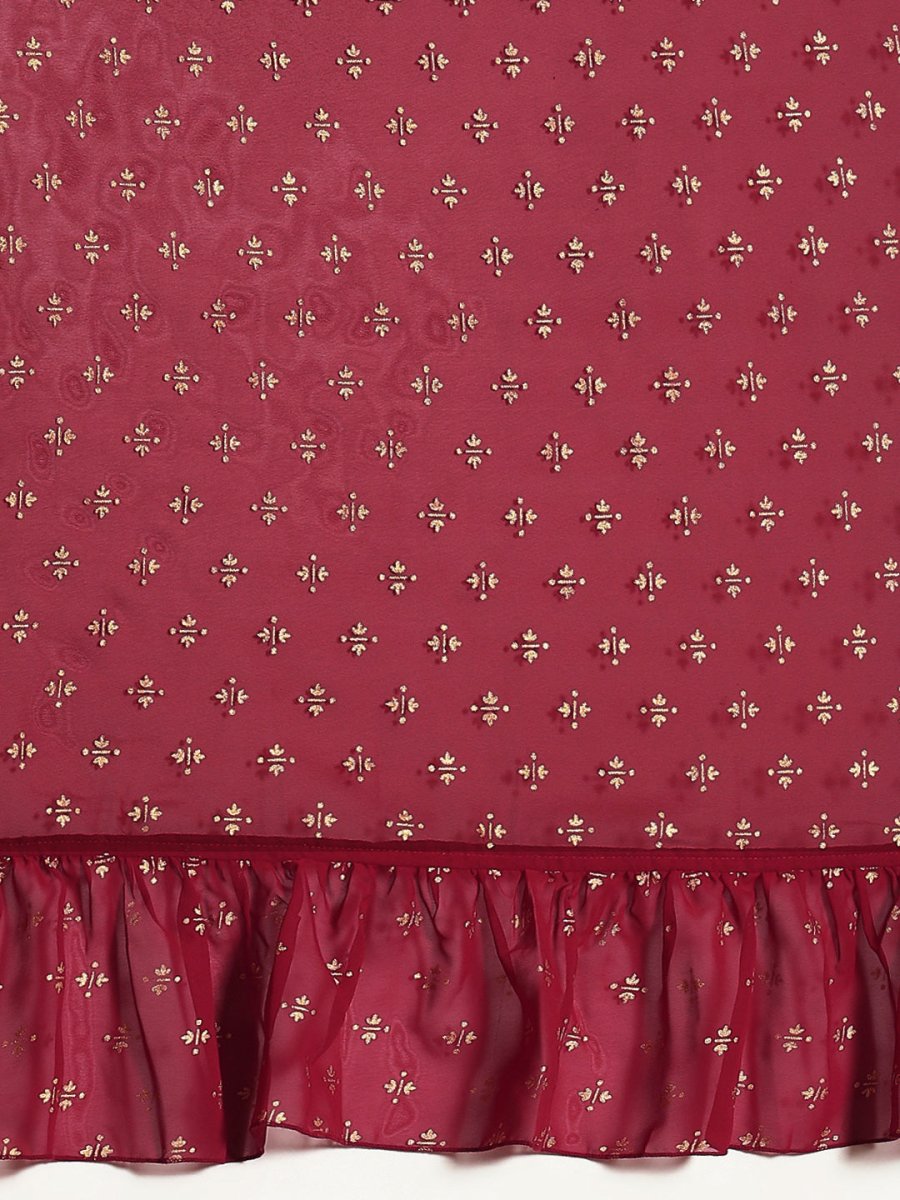 Ahalyaa Printed Ready To Wear Ruffles Saree - Distacart