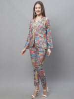 Thumbnail for Jainish Women's WoDigital Printed Crop Top and Jacket Set - Multi - Distacart