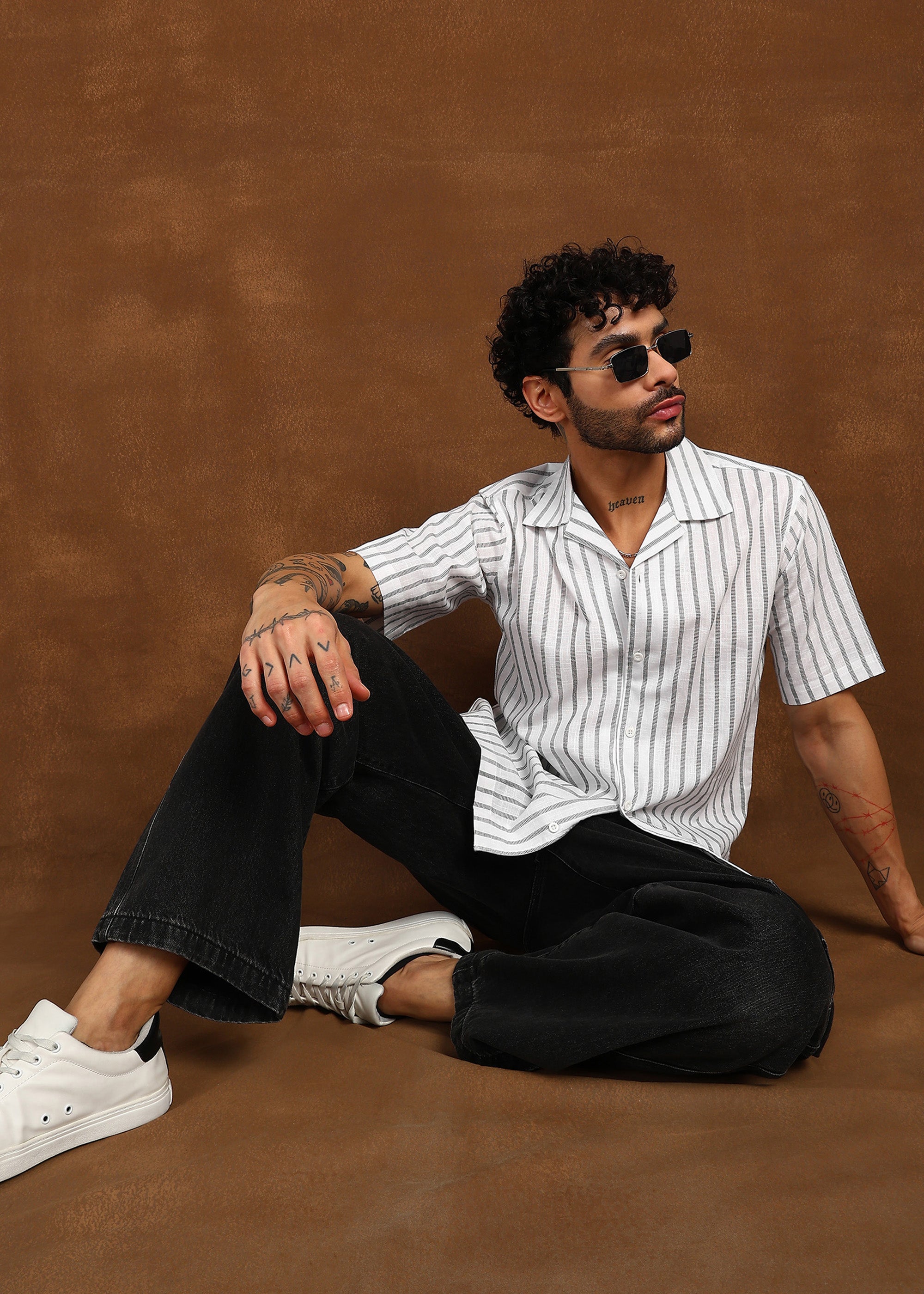 Fabmade Linear Drift Linen Shirt - Distacart