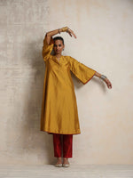 Thumbnail for trueBrowns Gold Silk Kurta Set - Distacart