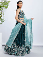 Thumbnail for House of Panchhi Pink Net Cutdana, Sequins And Zarkan Embroidery Lehenga Choli & Dupatta - Distacart