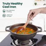 Thumbnail for The Indus Valley CASTrong Cast Iron Cookware Set: Tawa + Fry Pan + Wok Kadai, Kitchen set for Home, Pre-seasoned,100% Pure Cast Iron Cookware,Toxin-free Pots and Pans,Tadka Pan