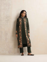 Thumbnail for trueBrowns Green Kashmiri Woollen Jacket 3pc Set