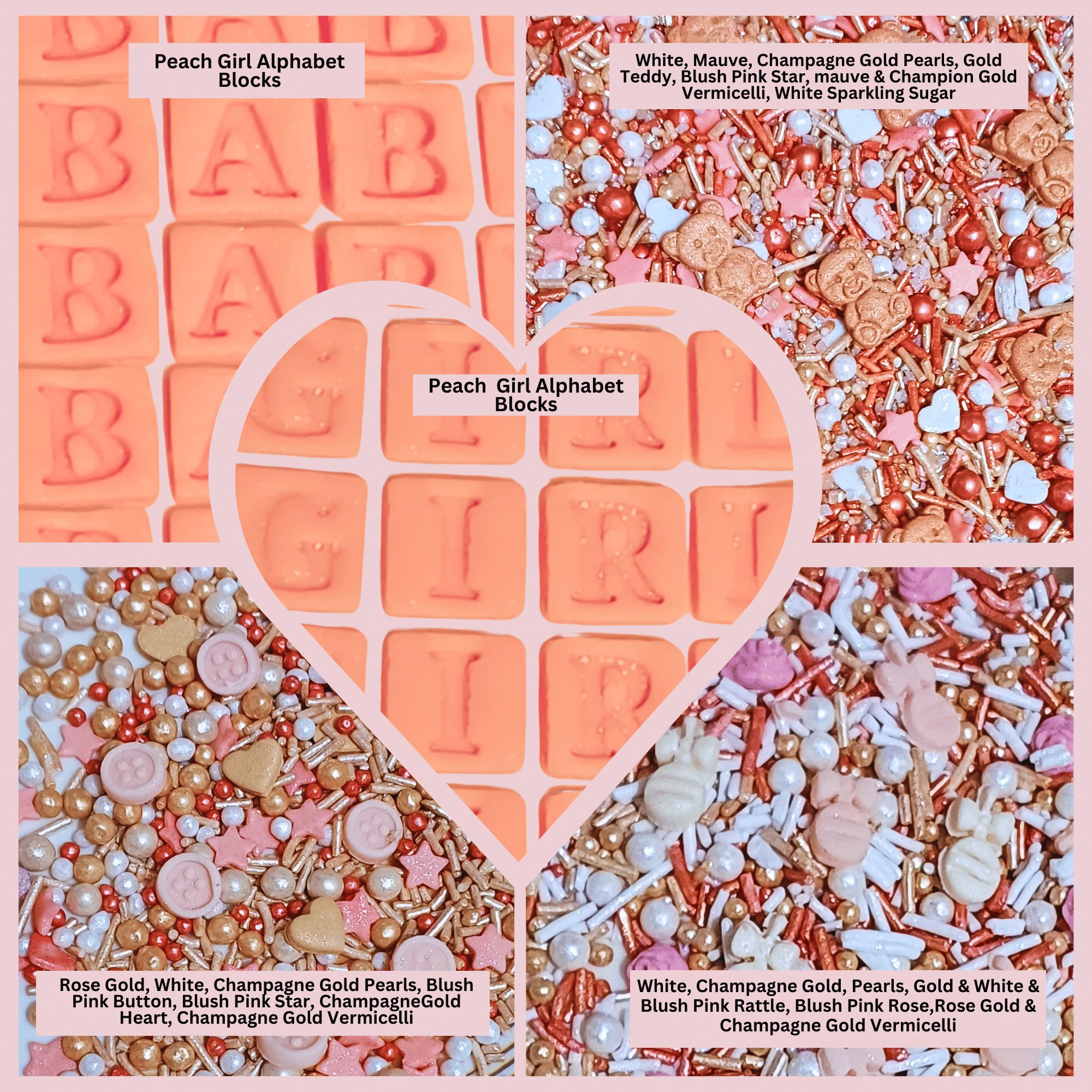 confect girls baby shower sprinkles edible sprinkles pack of 5 baby shower 23