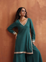Thumbnail for trueBrowns Green Cotton Sharara Set