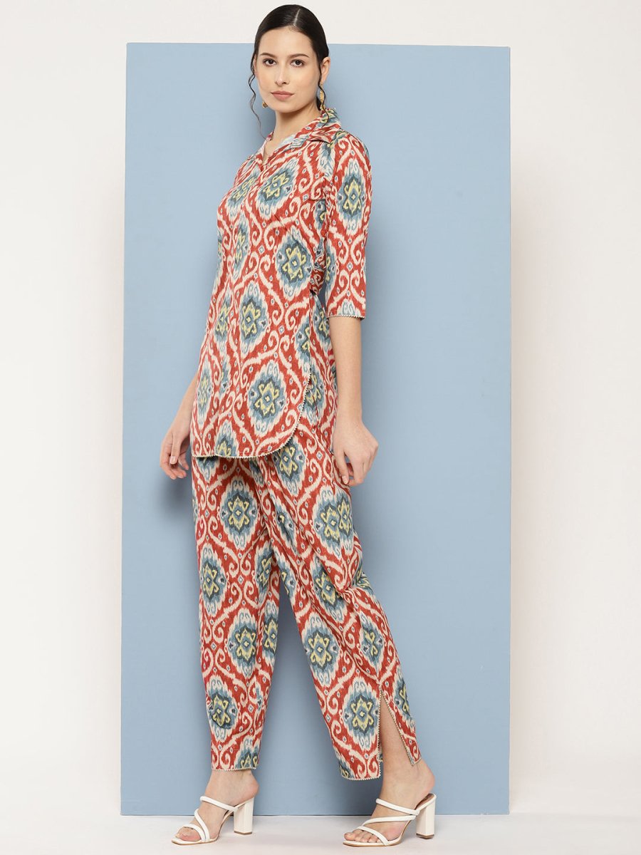 Ahalyaa Printed Ethnic Co-Ords - Distacart