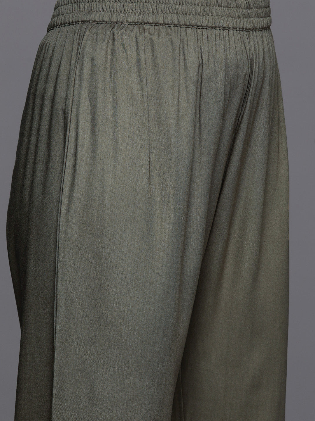 Varanga Women Olive Embroidered Kurta Paired With Tonal Trouser And Dupatta - Distacart