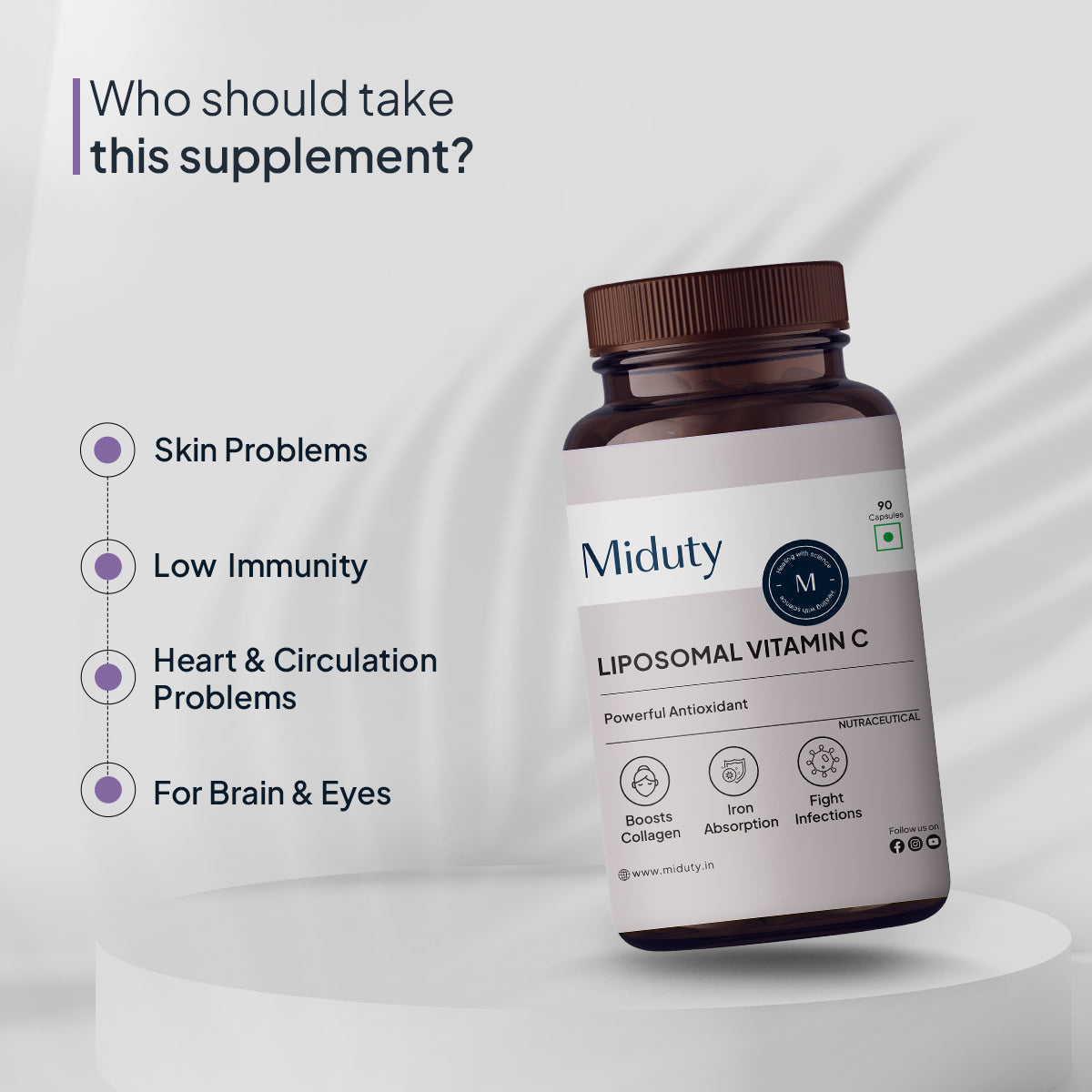 Miduty by Palak Notes Patented Liposomal Vitamin C Capsules - Distacart