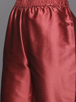 Thumbnail for Varanga Women Burgundy Strap Kurta With Tonal Bottom And Tonal Dupatta - Distacart
