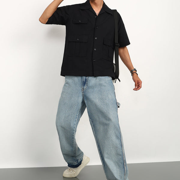 Fabmade 3 Pocket Black Shirt - Distacart