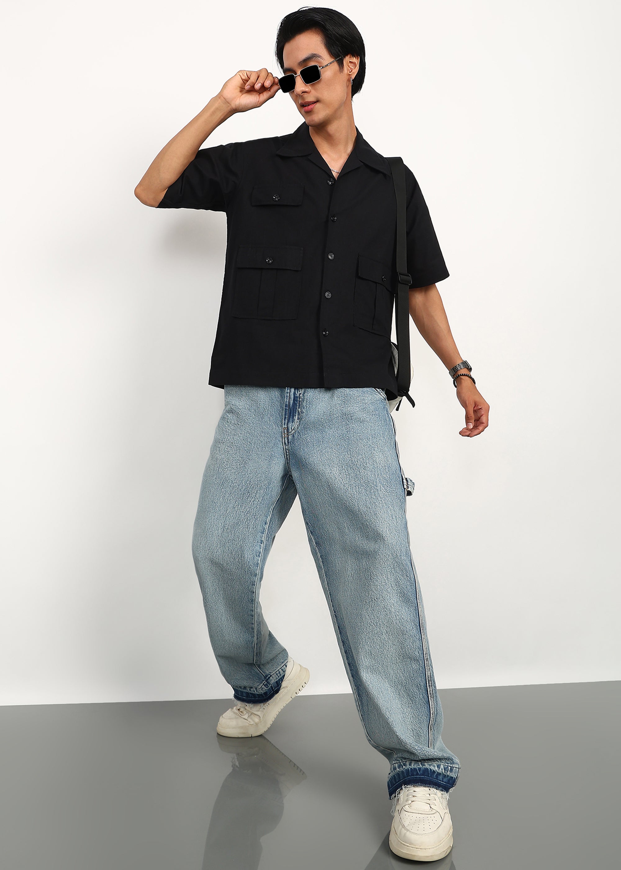 Fabmade 3 Pocket Black Shirt - Distacart