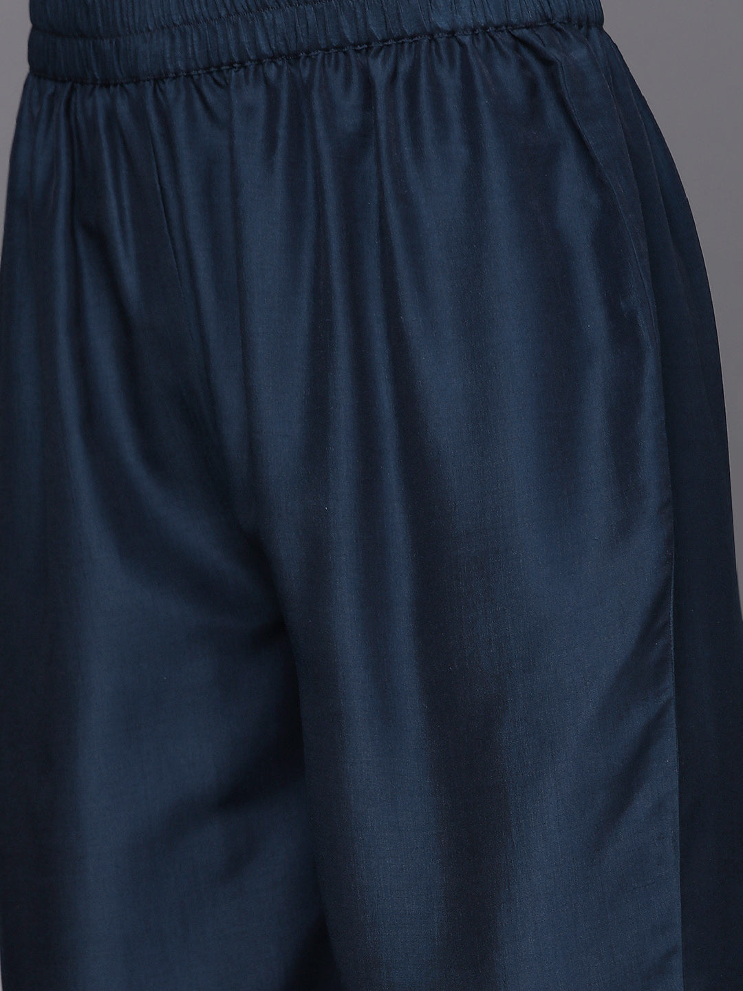 Varanga Women Navy Blue Embroidered Straight Kurta Paired With Tonal Bottom And Dotted Dupatta With Four Sided Fringes - Distacart