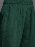 Thumbnail for Varanga Green Embroidered Kurta With Embroidered Trouser And Ombre Dupatta - Distacart