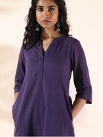 Thumbnail for trueBrowns Purple Cotton Relaxed Co-ord Set - Distacart