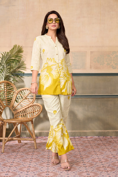 Anaita Yellow Stylish Readymade Co-Ords Set - Dista