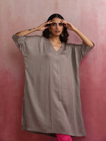 Thumbnail for trueBrowns Grey Modal Kimono Kurta Set