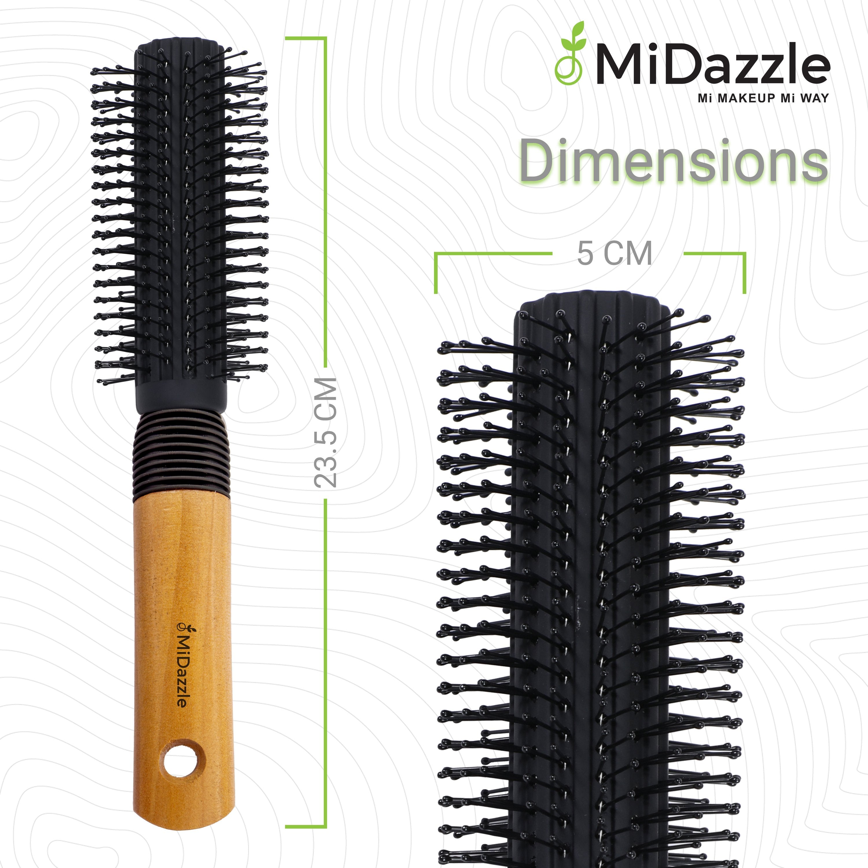 MiDazzle Hair Brush (Wooden) MIHB0037 - Distacart
