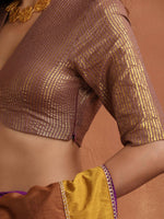 Thumbnail for trueBrowns Brown Gold Metallic Blouse