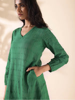Thumbnail for trueBrowns Green Cotton Dobby Relaxed Co-ord Set - Distacart