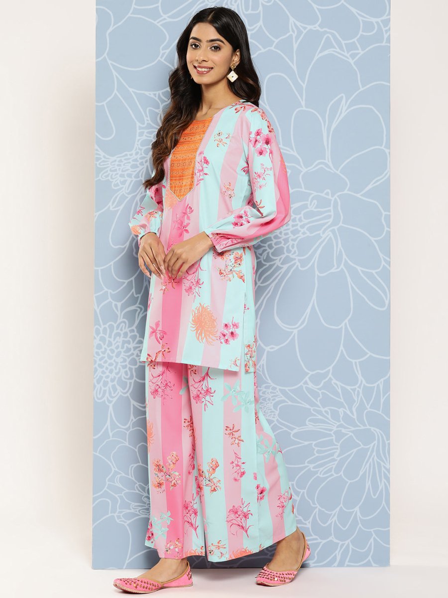 Ahalyaa Striped Ethnic Co-Ords - Distacart