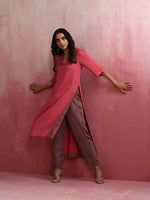 Thumbnail for trueBrowns Red Modal Straight Fit Kurta Set - Distacart