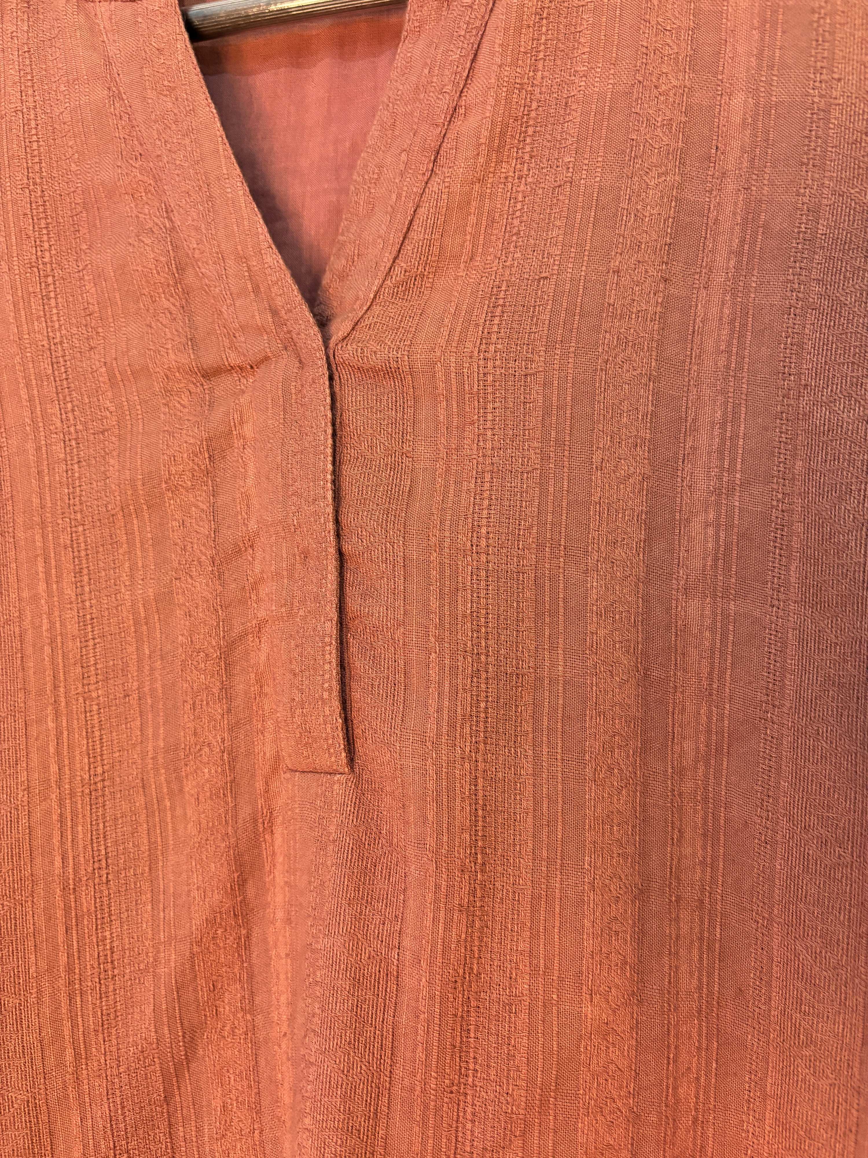 trueBrowns Pink Gauze Dobby Co-ord Set