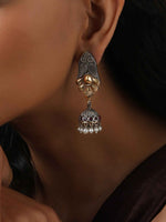 Thumbnail for trueBrowns Silver Gold Tone Jhumka Earrings - Distacart