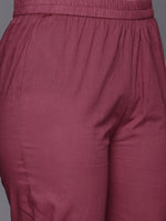 Thumbnail for Varanga Women Pure Muslin Maroon Floral Printed Kurta Paired With Tonal Bottom And Organza Dupatta - Distacart