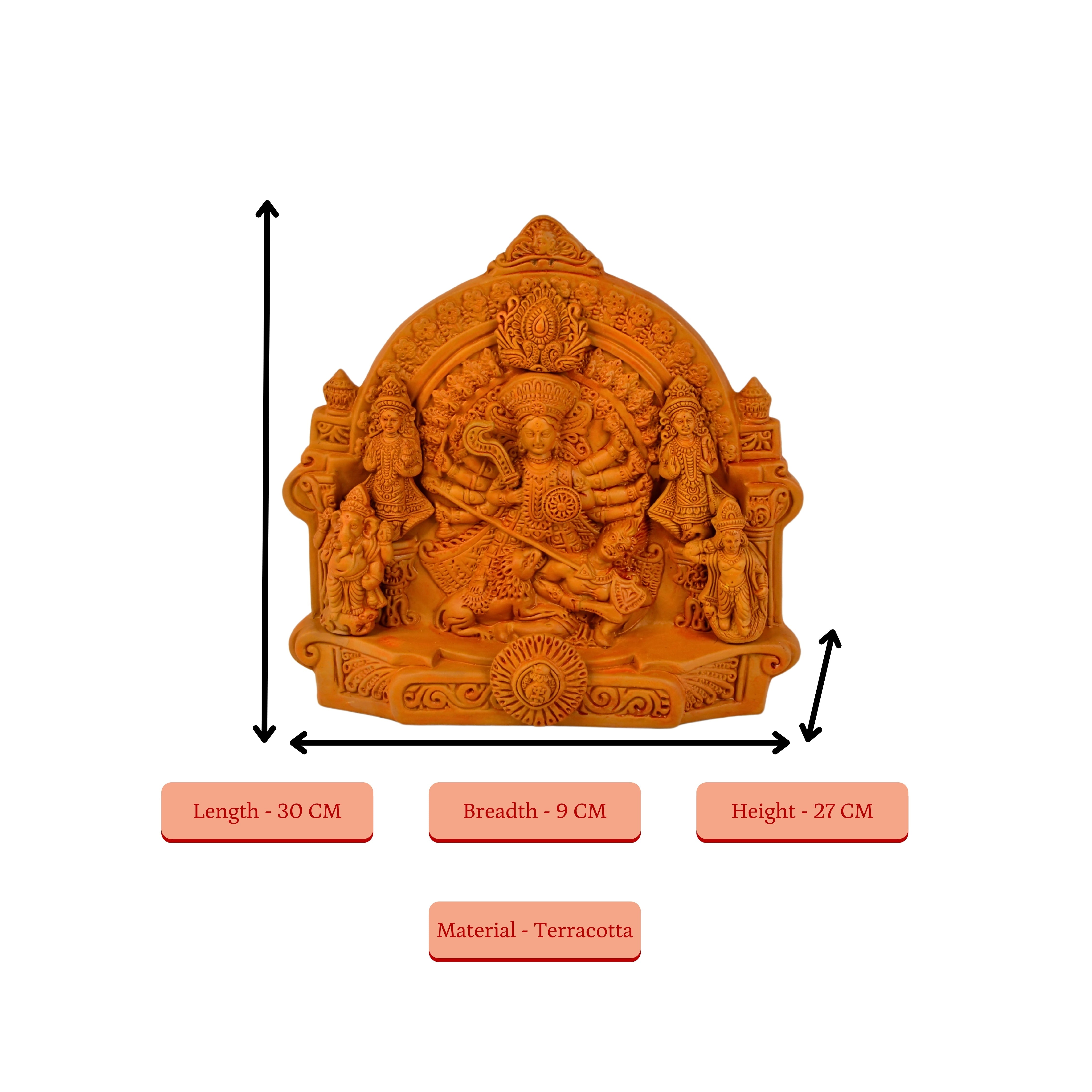 Sowpeace Premium Large Terracotta Durga Tabletop Decor