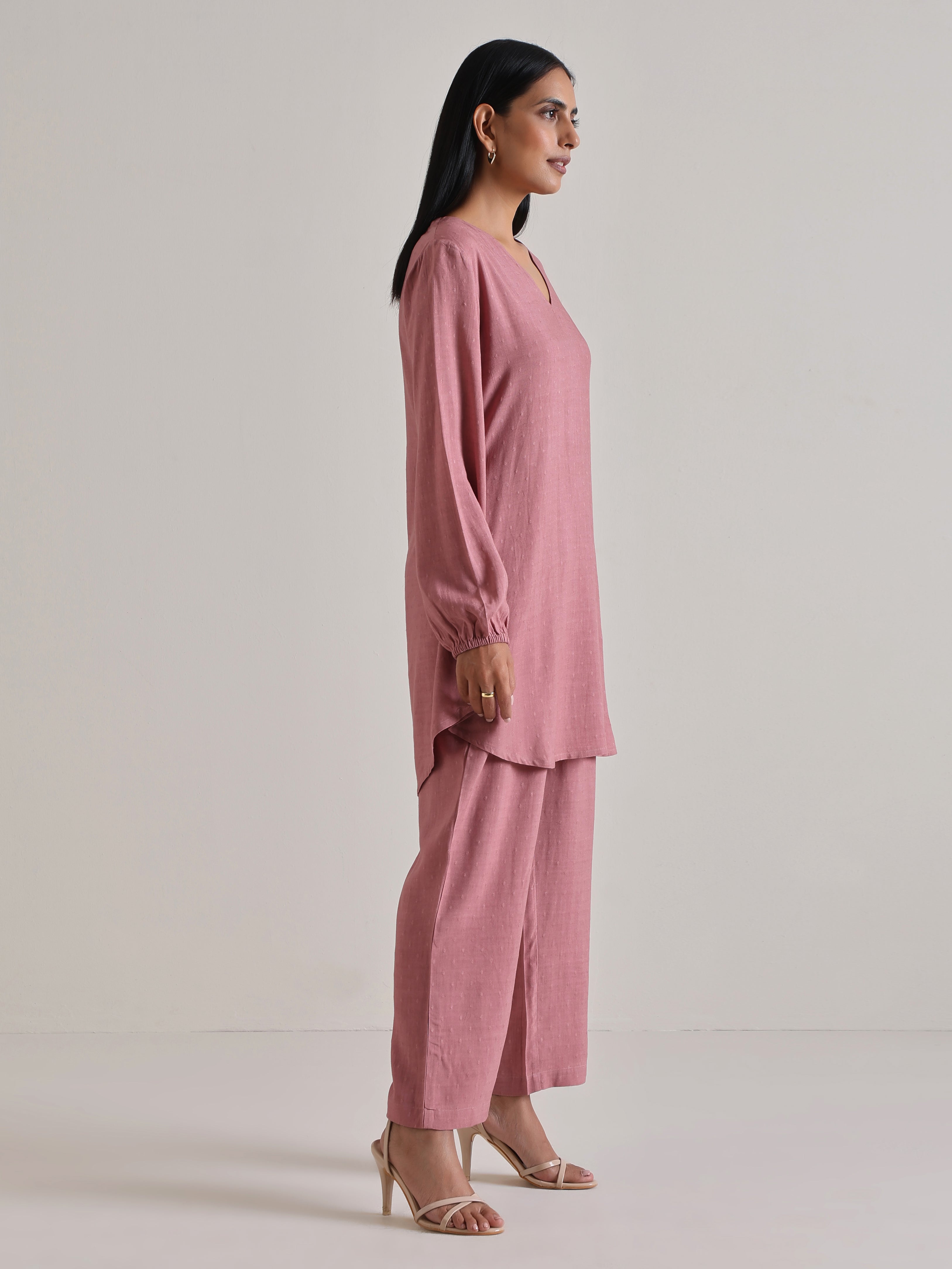 trueBrowns Mauve Short Co-Ord Set - Distacart
