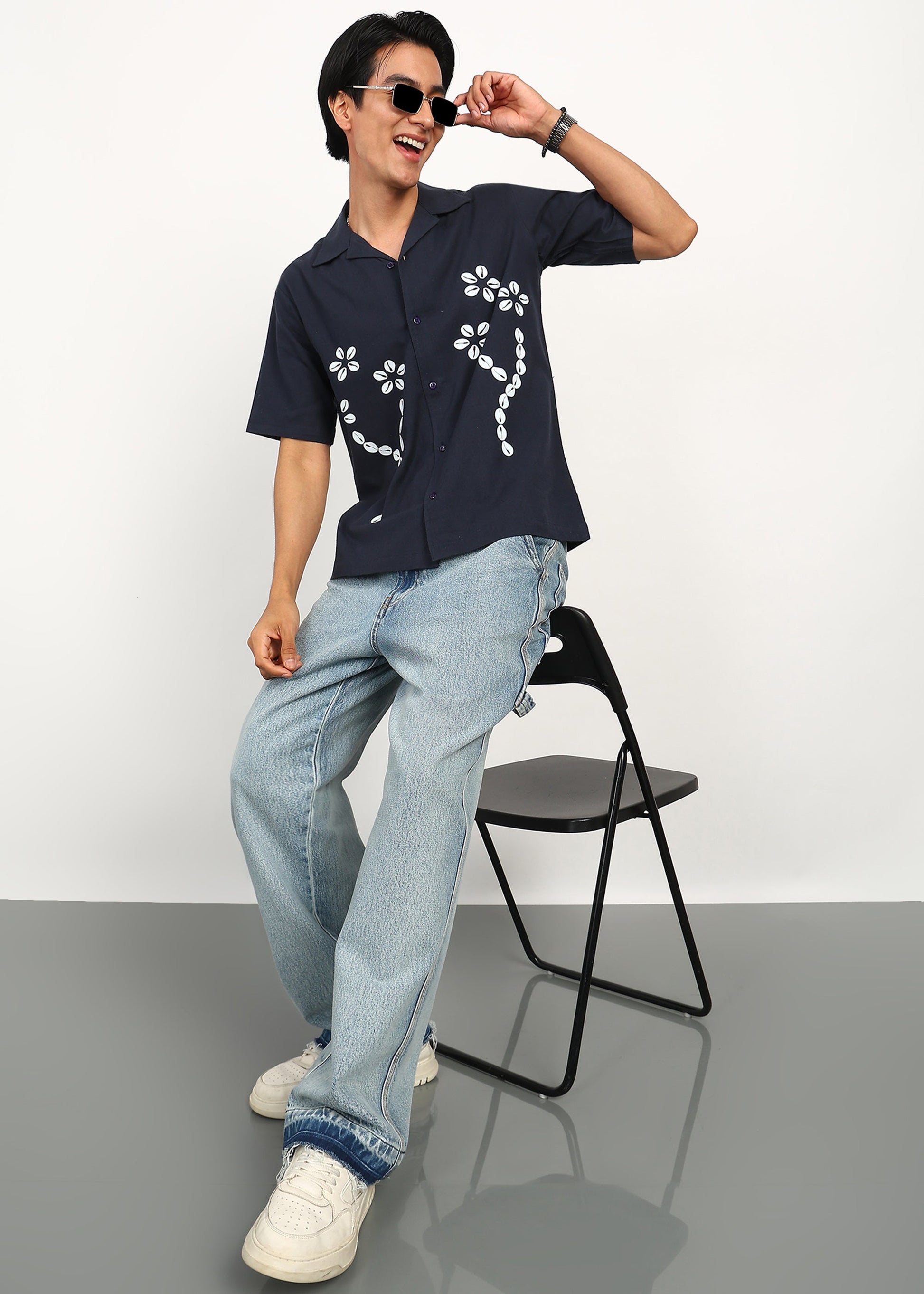 Fabmade Midnight Bloom Linen Shirt - Distacart