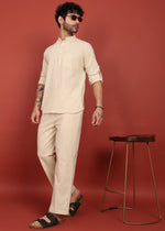 Thumbnail for Fabmade Ivory Ease Short Kurta Co-Ord Set - Distacart