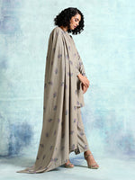 Thumbnail for trueBrowns Sage Printed Velvet Shawl - Distacart
