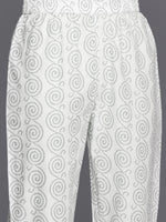 Thumbnail for Varanga Women Grey And Green Floral Printed Straight Kurta With Printed Trouser - Distacart