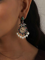Thumbnail for trueBrowns Silver Gold Tone Embossed Earrings - Distacart