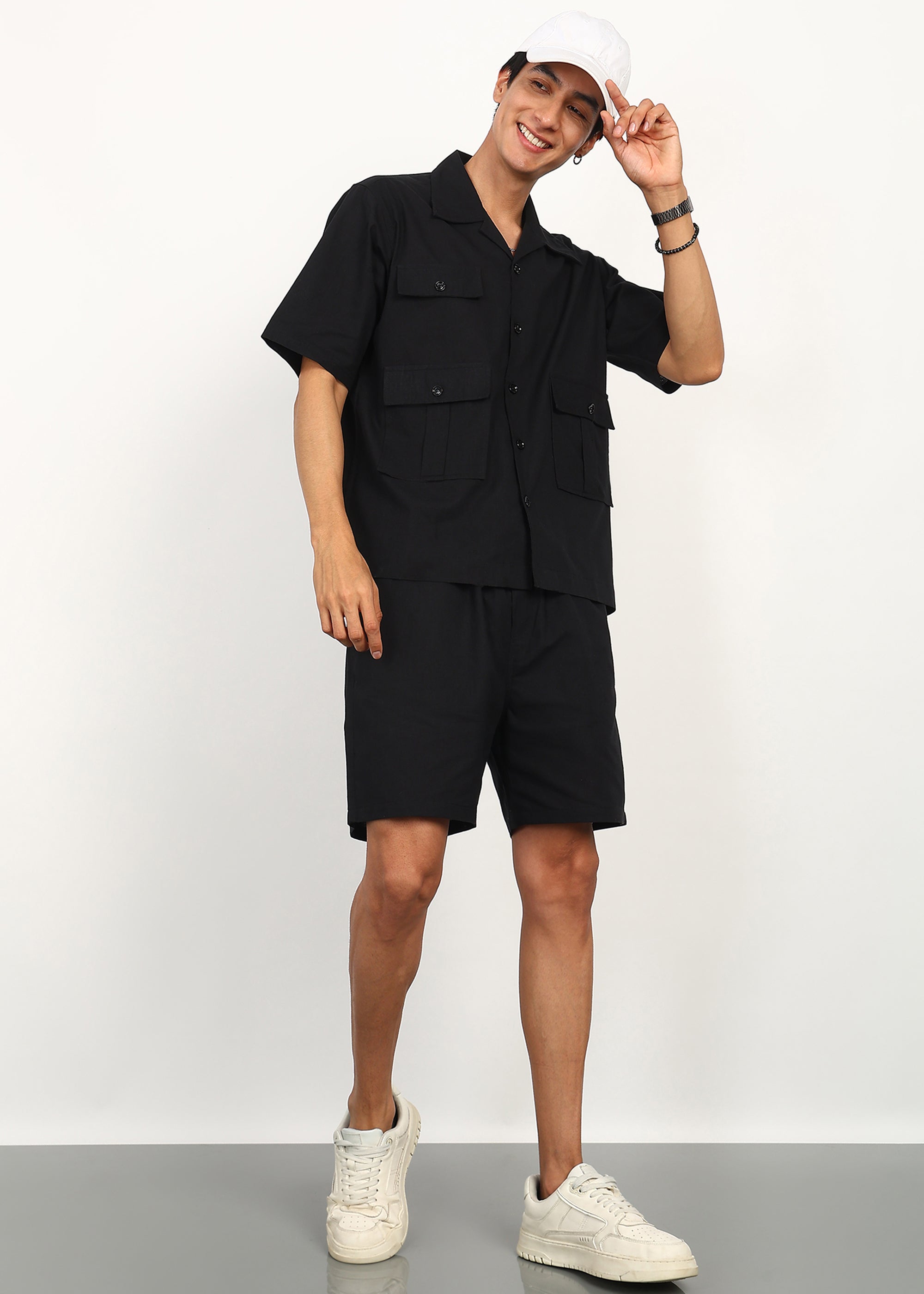 Fabmade Black Utility Co-Ord Set For Men - Distacart
