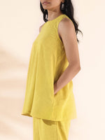 Thumbnail for trueBrowns Lime Cotton Sleeveless Co-ord Set - Distacart