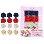 Thumbnail for confect edible sugar roses cake toppers for cupcakes doughnut cake decorations pack of 12 j4 roses 02