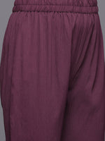 Thumbnail for Varanga Women Purple Zari Lace Embellished Yoke A-Line Kurta Set - Distacart