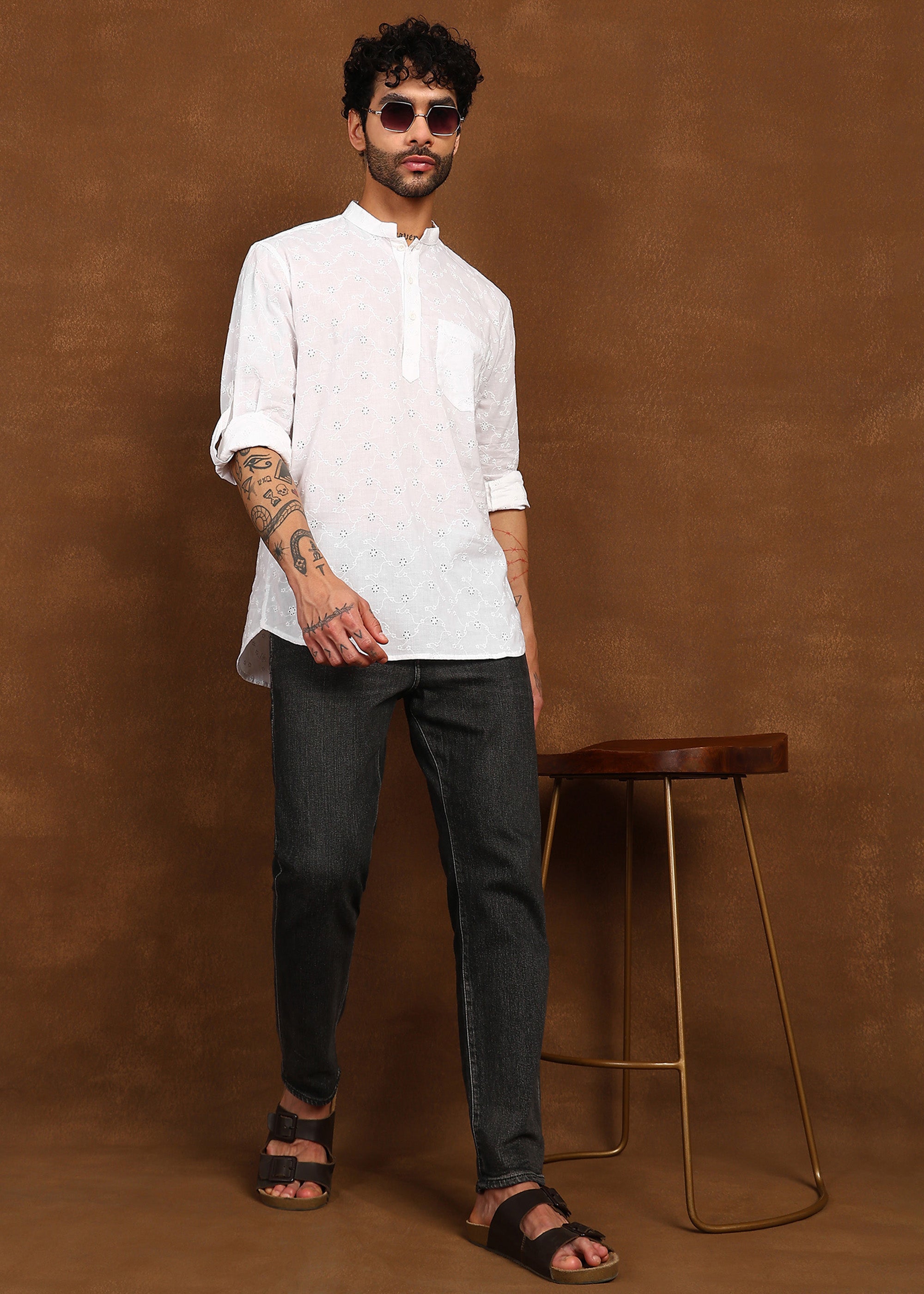 Fabmade Whisper Weave Linen Short Kurta - Distacart