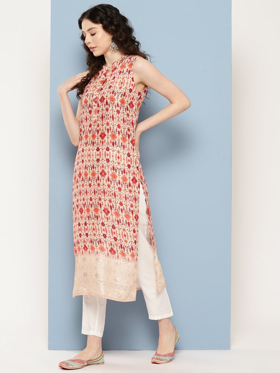 Ahalyaa Women Ethnic Motifs Embroidered Gotta Patti Kurta - Distacart