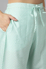 Thumbnail for Ahika Sea Green Polyester Straight Kurta Palazzo With Dupatta